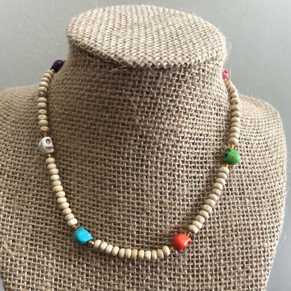 Rainbow skull choker